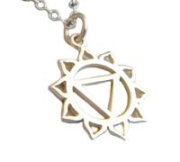 Collana in argento sterling 925 con chakra del plesso solare, piccolo ciondolo yoga, regalo semplice, zen, delicato, per tutti i giorni, terzo terzo|con catena da 18 pollici|placcato argento|_3030