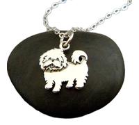 Collana in argento sterling 925 con ciondolo a forma di cane, maltese, yorkshire, shih tzu terrier, lhasa apso, maltipoo, regalo, razza, gioielli per animali | con catena da 18 pollici | placcato