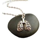 collana in argento sterling 925 con ciondolo anatomico per polmoni e corpo, ciondolo anatomico per pneumologo, medico, infermiere, regalo, anatomia umana|catena 18 pollici|placcato argento|_2674