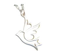 collana in argento sterling 925 con colomba piccola, simbolo di pace, ciondolo animale stravagante, spirito spirituale, semplice ciondolo commemorativo d'amore|catena 18 pollici|placcato argento|_3129