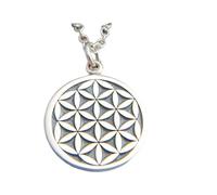 collana in argento sterling 925 con fiore della vita. Gioielli zen yoga yogi. Ciondolo spirituale. Ciondolo geometrico della Cabala. Geometria sacra. Regalo|catena 18 pollici|Placcato argento|_2969