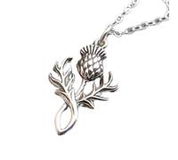 Collana in argento sterling 925 con fiore di cardo. Piccolo ciondolo amuleto di protezione. Simbolo del sole con fiore di erba. Ciondolo per avversità, coraggio e resilienza | con catena da 18