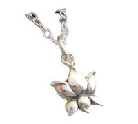 Collana in argento sterling 925 con fiore di loto. Ciondolo a forma di fiore realistico. Gioielli yoga yogi Smallzen, ciondolo semplice, piccolo e delicato, con catena da 18 pollici | placcato