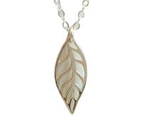 Collana in argento sterling 925 con foglia. Piccola collana moderna. Argento. Semplice ciondolo naturale. Foglia singola. Delicato gioiello per tutti i giorni, regalo per giardiniere | Con catena