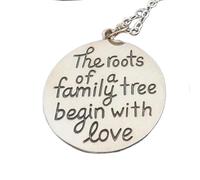 Collana in argento sterling 925 con le radici di un albero genealogico che iniziano con l'amore, ciondolo con la scritta "fratello/sorella/migliore amico/a per sempre", gioielli per tutti i giorni
