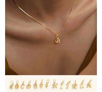 Collana in argento sterling 925 con lettere iniziali da A a Z, placcata in oro 18 carati, placcata in platino, regalo per donne e ragazze, migliore amica L,M,S,H,A,T,O,X,B,C,D,E,F,G,I,J,K,N,P,Q,R,U,V,