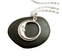 Collana in argento sterling 925 con luna crescente, ciondolo a forma di luna, astrologia celeste, piccolo ciondolo delicato, gioielli per tutti i giorni | con catena da 18 pollici | placcato