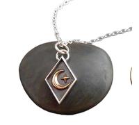 Collana in argento sterling 925 con stella a forma di mezzaluna in bronzo. Ciondolo a forma di stella polare con ciondolo a forma di scatola celestiale, regalo per osservatori di stelle in metallo