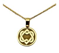 Collana in argento sterling 925 da 22 mm | catena da 18 pollici | ciondolo a forma di cuore da donna con nodo a cuore, minimalista, doppio cuore, piccolo compleanno | placcatura in oro | L_01780