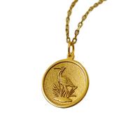 Collana in argento sterling 925 da 22 mm|ciondolo con simbolo di gru e uccello per donna|gioielli minimalisti|simbolismo spirituale|incisione gratuita|gioielli fatti a mano con placcatura in oro|_1553