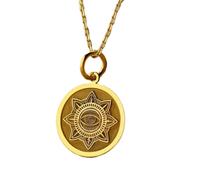 Collana in argento sterling 925 da 24 mm | catena da 18 pollici | ciondolo con ciondolo a forma di disco contro il malocchio | collana portafortuna | placcatura in oro fatta a mano | LK_PNK_01196