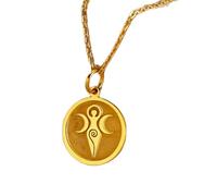 Collana in argento sterling 925 da 24 mm | catena da 18 pollici | gaia | ciondolo gaia | madre natura | simbolo gaia | dea della terra della mitologia greca | donna | placcatura in oro | L_01086