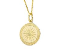 Collana in argento sterling 925 da 26 mm|con sole vergine|Pendente con stella macedone|Gioielli|Ciondolo a disco|Pendente con simboli greci|Gioielli fatti a mano con placcatura in oro|LK_PNK_00051