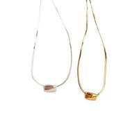Collana in argento Sterling con catena a serpente quadrata intrecciata, semplicità giapponese
