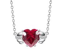 Collana in argento sterling S925 con cristallo personalizzato Infinity Birthstone Cuore delicato alla moda Girocollo delicata Catena Regalo Gioielli for le sue ragazze Coppie