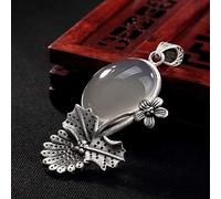 Collana in argento Sterling S925 con foglie da donna, fiori, ciondolo in calcedonio incorporato, classico, semplice palazzo nazionale del vento alla moda, regalo squisito, LJBLEUSK