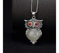 Collana in argento Sterling S925 da donna con gufo del sud incorporato agata rossa ciondolo classico semplice palazzo vento nazionale moda regalo squisito LJBLEUSK