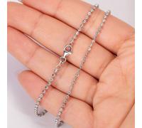 Collana In Argento Sterlingo 925 Con Perline A Sfera Taglio Luna 2,3Mm