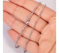 Collana In Argento Sterlingo 925 Con Perline A Sfera Taglio Luna 2,3Mm