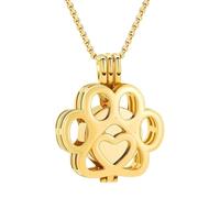 Collana in borsa per animali domestici | Collana con urna per cani, gioielli per la cremazione di animali domestici, collana commemorativa con ciondolo in acciaio con zampe di cane, inclusa mini