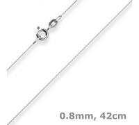 Collana In Catena A Anello Da 0,8Mm In Oro Bianco 750 Con Anello Intermedio 42Cm