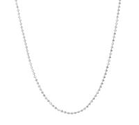 Collana In Catena Con Perline Taglio Diamante 1,15MM In Oro Bianco 14K Reale