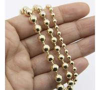 Collana In Catena Di Perline Lucide In Oro Giallo 10K Tutte Le Taglie