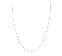 Collana In Catena Saturno Con Perline A Cubo Triplo In Oro Bianco 14K 1,35Mm