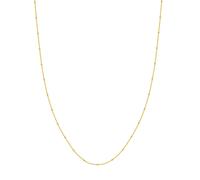 Collana In Catena Saturno Curb In Oro Giallo 14K Reale Solido 2Mm