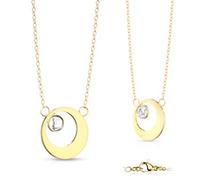 Collana in colore oro con pendente ad anello e zircone TS-PN-0006