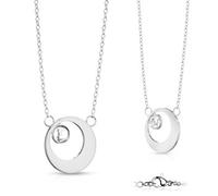 Collana in colore oro con pendente ad anello e zircone TS-PN-0007