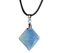 Collana in fluorite blu - Ciondolo in pietra grezza fatta a mano in fluorit | Cristalli protettivi per la collana del giorno di Natale delle donne del suo compleanno