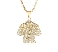 Collana In Maglia Numero 7 Da 1 Pezzo, Collana Con Pendente In Maglia, Collana Di Diamanti Numero 7, Catena Di Clavicole Hip-Hop, Regalo Per Gli Amanti Del Gioco Con La Palla