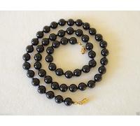 Collana In Onice Nero 20" 8 Mm Perle In Onice Nero Striscia Catena BLACKONYX