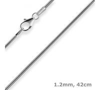 Collana In Oro 1,2Mm Catena A Serpente In Oro Bianco 42Cm