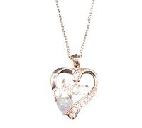 Collana in Oro 18 Carati Cuore Collana Regalo Ciondolo della mamma Lettera MOM Compleanno Collane e ciondoli Collane Di Pallavolo per Ragazze Adolescenti (D, One Size)