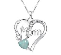 Collana in Oro 18 Carati Cuore Collana Regalo Ciondolo della mamma Lettera MOM Compleanno Collane e ciondoli Collane Di Pallavolo per Ragazze Adolescenti (A, One Size)