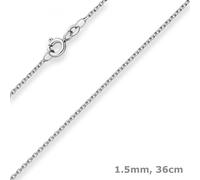 Collana In Oro 333 Bianco Con Catena Ad Anello Da 1,5Mm 36Cm