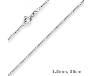 Collana In Oro 333 Bianco Con Catena Ad Anello Da 1,5Mm 36Cm