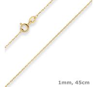 Collana In Oro 333 Goldkette Doppia Ancoraggio 45 Cm