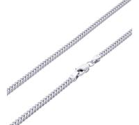 Collana In Oro Bianco 10K Da Donna 2Mm Franco Square Box Foxtail Wheat 16"