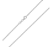 Collana In Oro Bianco 10K Solido Con Perline A Forma Di Luna In Diamante 2mm 18"