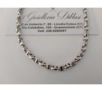 COLLANA In ORO BIANCO Collier Uomo Donna 18 Karati 750% Maglia CATENA Girocollo