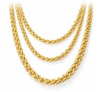 Collana in oro da circa 50 cm - Catena a maglia barbazzale oro - come accessorio per carnevale e carnevale - anni '80 e '90 - come Vokuhila & Gangster
