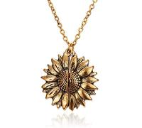 Collana in Oro da Donna Elegante Tu Sei Il Mio Regalo di Gioielli con Collana a Catena Lunga con Ciondolo a Forma di Girasole con Medaglione Aperto Attractive Design