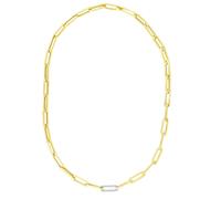 Collana In Oro Giallo 14K Con Diamante Da 0,32 Ct E Design A Clip In Carta 17"
