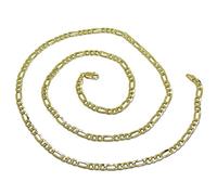 Collana in oro giallo 18 k per uomo, tipo 3 x 1, lunghezza 60 cm e larghezza 3 mm, 6,35 g di oro 18 k