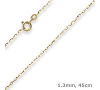 Collana In Oro Giallo 333 Con Catena Ancorata Piatta Di 1,3Mm Lunga 45Cm