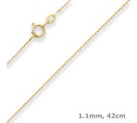 Collana In Oro Giallo 375 Con Catena Ad Anello Da 1,1Mm 42Cm