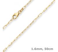 Collana In Oro Giallo 585 50Cm Anello A Catena Larga